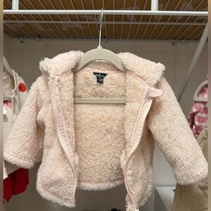 Pink fluffy Eddie Bauer baby jacket